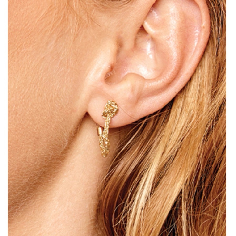 Gorjana Gold Chain Knot Drop Earrings